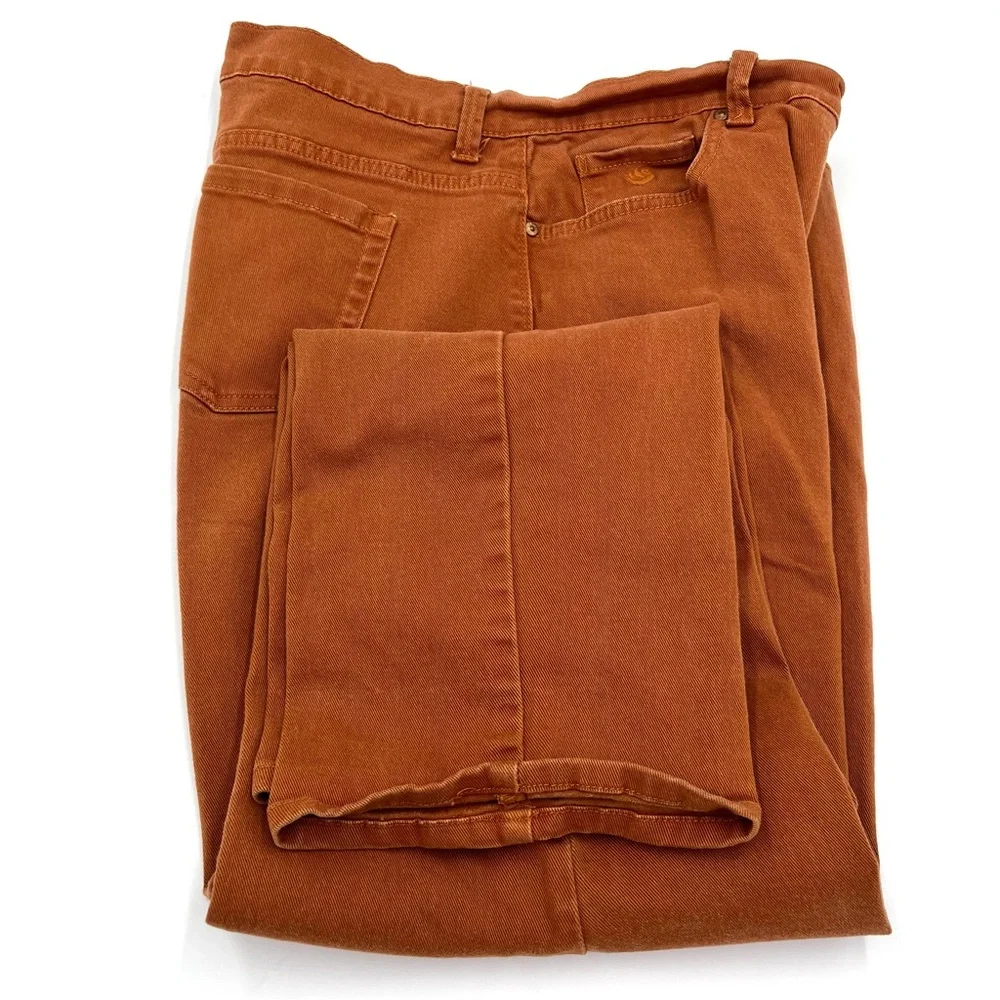 Gloria Vanderbilt Amanda High Rise Straight Leg Rust Denim Jeans Size 16 - Picture 4 of 14